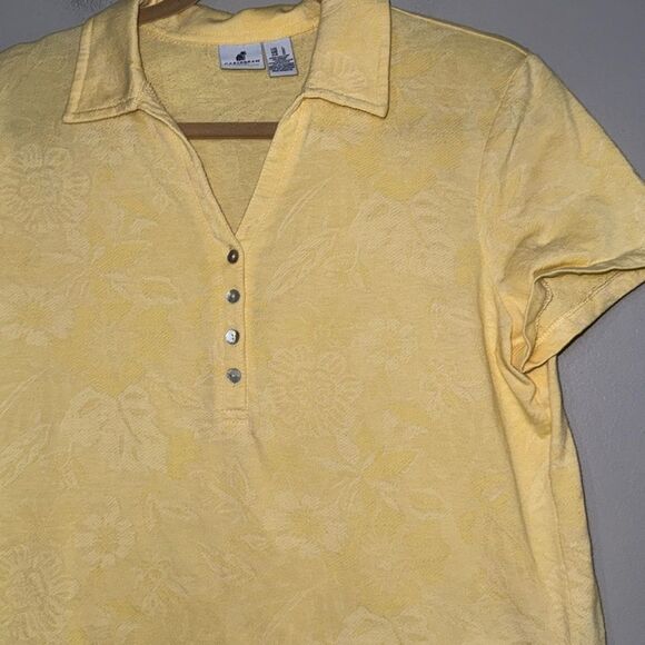 Caribbean Joe Yellow Fitted Polo Button Down Shirt - Picture 5 of 13